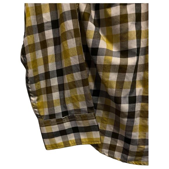 The North Face Blue Brown Mustard Cream Plaid Cotton Button Down Shirt Large - Picture 4 of 11